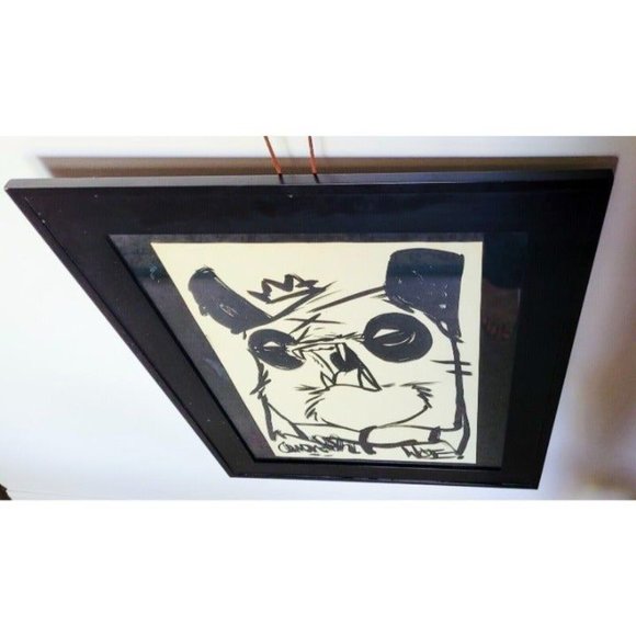 PANDA KING Original Painting & Sketch by Aaron WOES MARTIN a.k.a ANGRY WOEBOTS - Picture 10 of 12